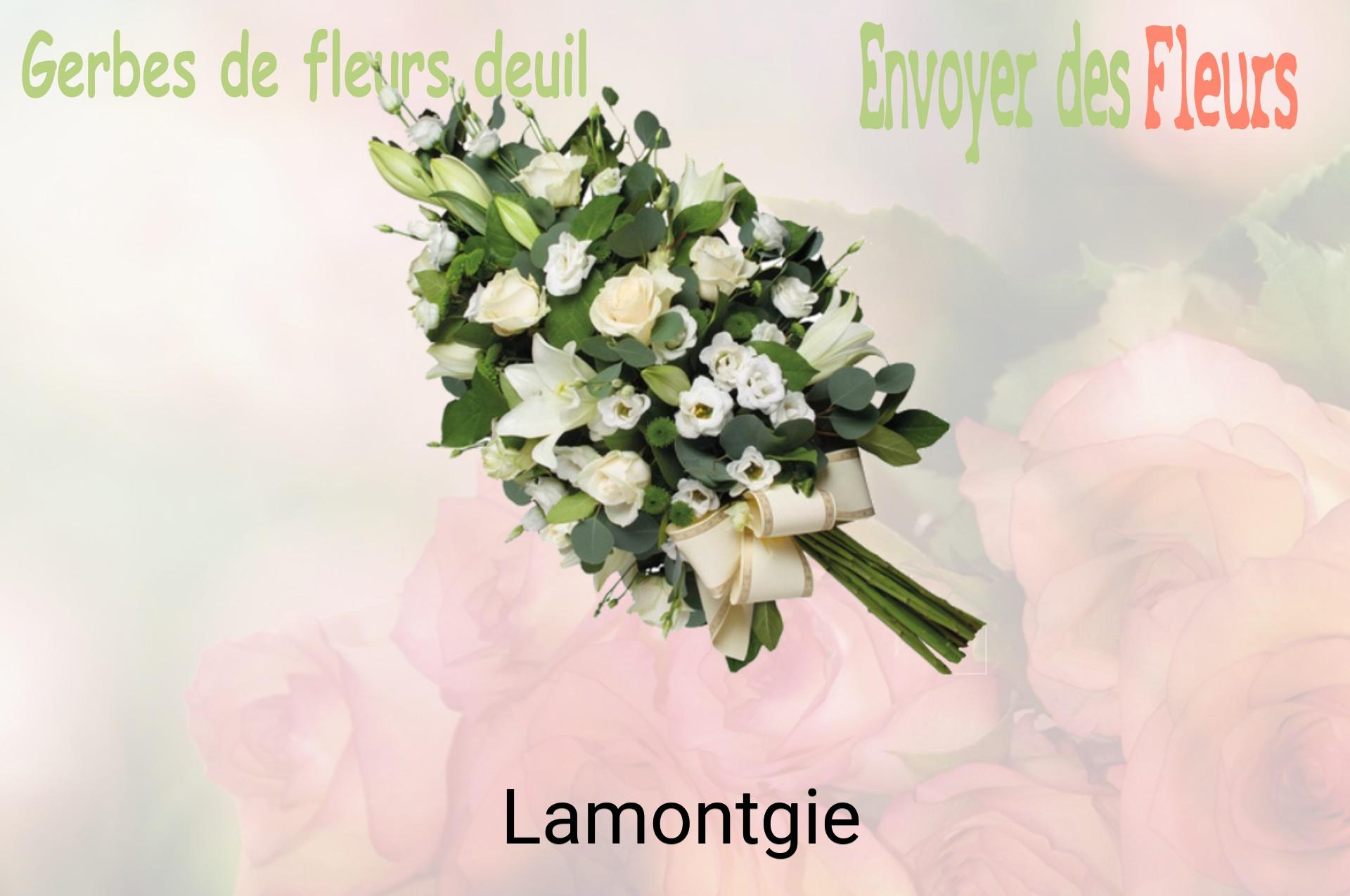 Gerbe de fleurs de deuil livrée à Lamontgie